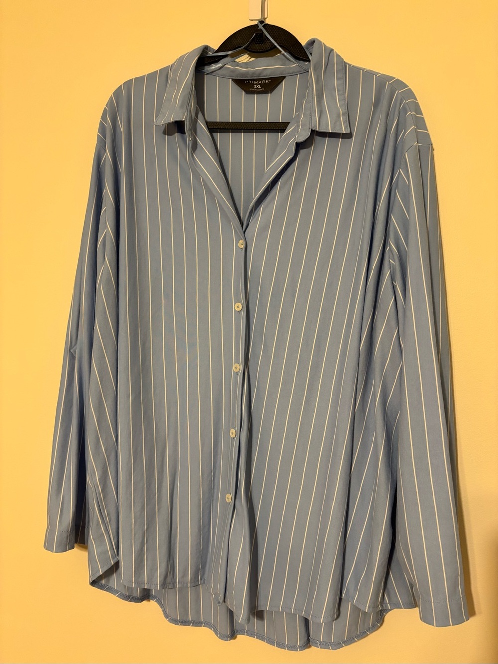 Primark Light Blue White-Striped Women’s Button-Up Blouse